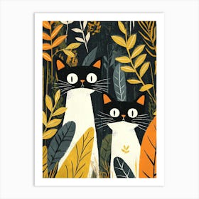 Cats In The Forest 3 Art Print