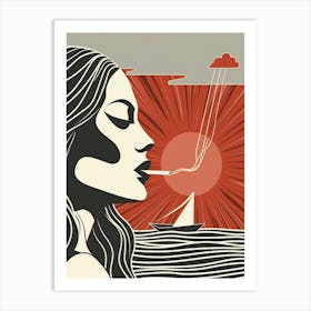 Woman Smoking A Cigarette 2 Art Print