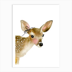 Fawn With Bow Art Print