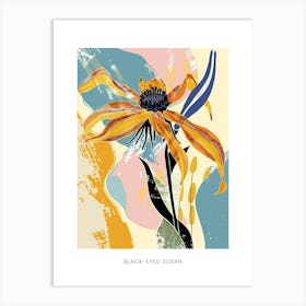 Colourful Flower Illustration Poster Black Eyed Susan 1 Art Print