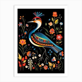 Folk Bird Illustration Lapwing 1 Art Print