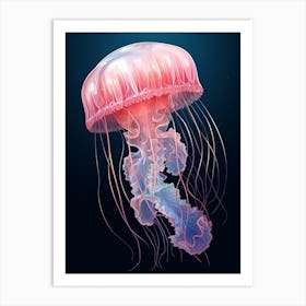 Sea Nettle Jellyfish Illustration 3 Art Print