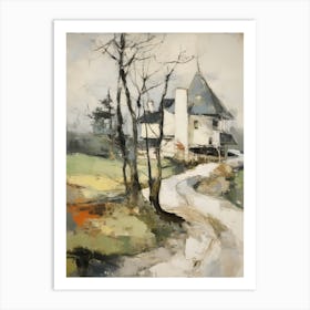 Cottage In The Countryside Painting 4 Art Print