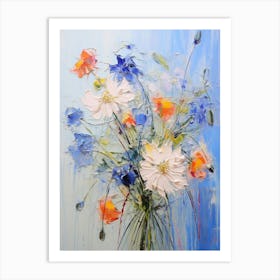 Abstract Flower Painting Love In A Mist Nigella 1 Art Print