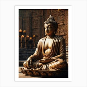 Buddha Statue 1 Art Print