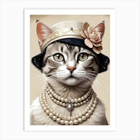 portrait of a cat from the 19th century 4 Art Print