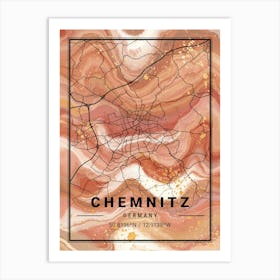 Chemnitz Map Art Print