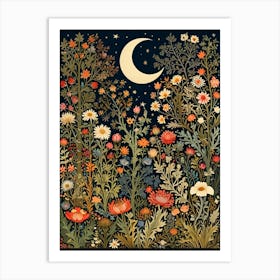 William Morris Moonlight In The Garden 7 Art Print