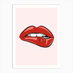 Red Lips Vector Illustration Art Print