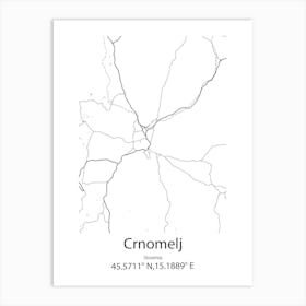 Crnomelj,Slovenia Minimalist Map Art Print