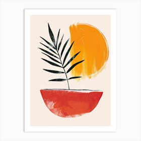 Palm Tree In A Bowl, Boho, Minimalism Art Print