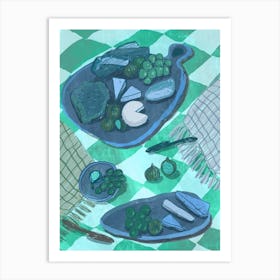 Picnic Blue Art Print