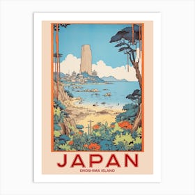 Enoshima Island, Visit Japan Vintage Travel Art 1 Art Print