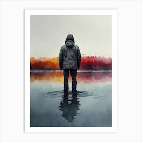 Man Standing In Water Art Print