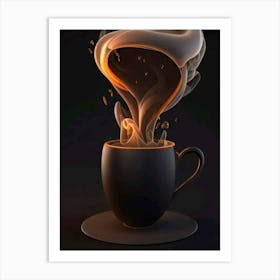 Coffee Cup With Smoke Art Print