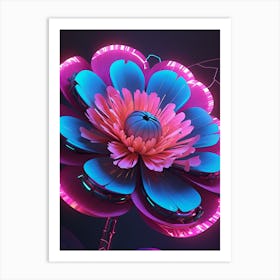 A Sci Fi Symphony Of Synthetic Flowers Art Print