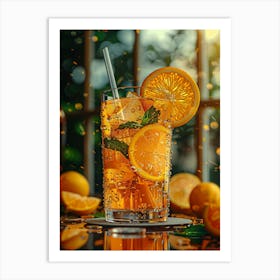 Iced Tea With Orange Slices 1 Art Print