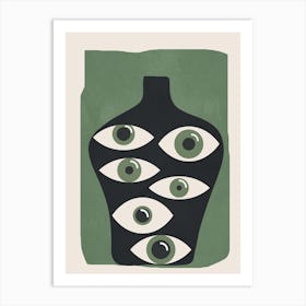 Eyes Vase1 Art Print