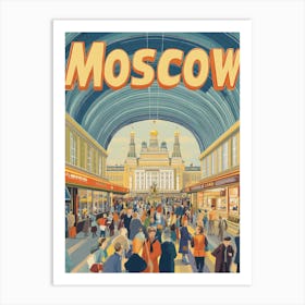 Aihrgdesign A 1970s Inspired Travel Poster For Moscow 6 Art Print