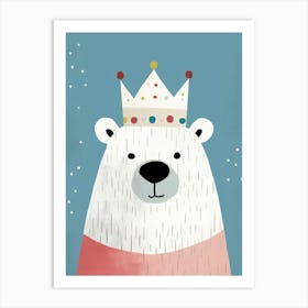 Little Polar Bear 1 Wearing A Crown Art Print