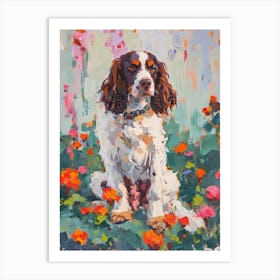 English Springer Spaniel Acrylic Painting 3 Art Print