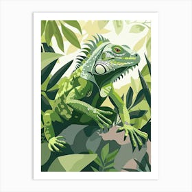 Green Iguana Modern Illustration 6 Art Print