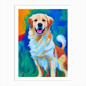 Golden Retriever Fauvist Style Dog Art Print