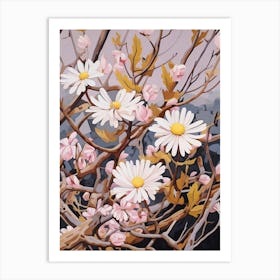 Asters 4 Flower Painting Art Print