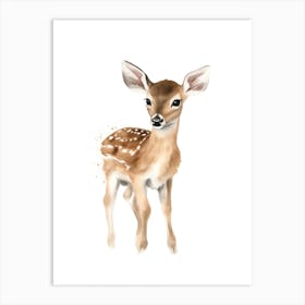 Baby Deer Watercolour Nursery 13 Art Print
