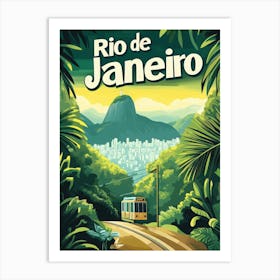 Aihrgdesign A Mid Century Modern Travel Poster For Rio De Janeiro Art Print