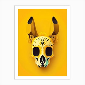 Animal Skull Yellow 2 Mexican Art Print