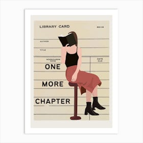 One More Chapter Library Card Art Print