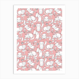 Cute Cats Fabric Art Print