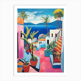 Santorini Greece 1 Fauvist Painting Art Print