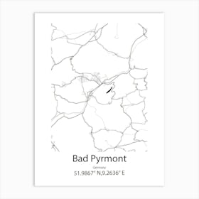 Bad Pyrmont,Germany Minimalist Map Art Print