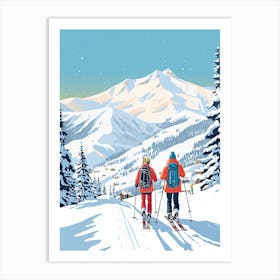 Big Sky Resort   Montana Usa, Ski Resort Illustration 3 Art Print