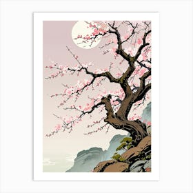 Asian Cherry Blossom Tree Art Print