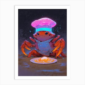 Crab In Chef Hat Art Print