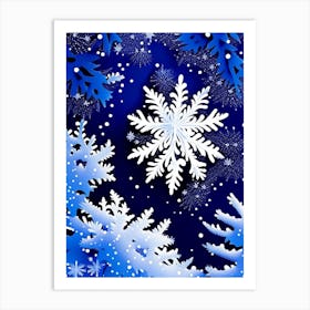 Fernlike Stellar Dendrites, Snowflakes, Pop Art Matisse 4 Art Print