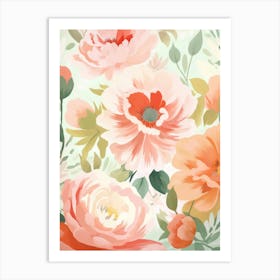 Peonies Wallpaper Art Print