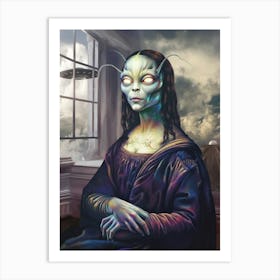 Alien Mona Extraterrestrial Galaxy Art Print