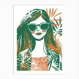 Girl In Sunglasses 9 Art Print