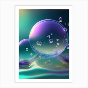 Bubbles In Water, Water, Waterscape Holographic 2 Art Print