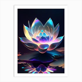 Giant Lotus Holographic 3 Art Print