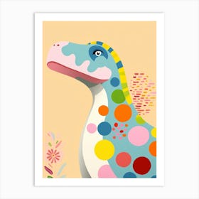 Colourful Dinosaur Segisaurus 1 Art Print