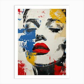 Woman With Red Lips Pop Art Art Print