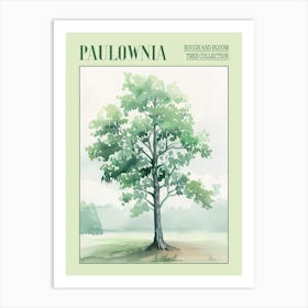 Paulownia Tree Atmospheric Watercolour Painting 3 Poster Art Print