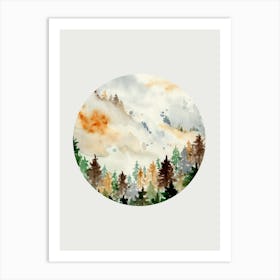 Watercolor Of Mountains 5 Art Print