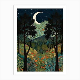 William Morris Night In The Forest 13 Art Print