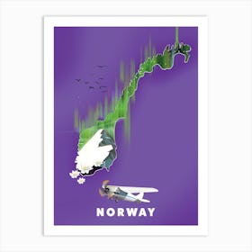 Norway Map Art Print